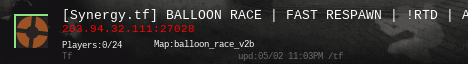 [Synergy.tf] BALLOON RACE | FAST RESPAWN | !RTD | ALL TALK |